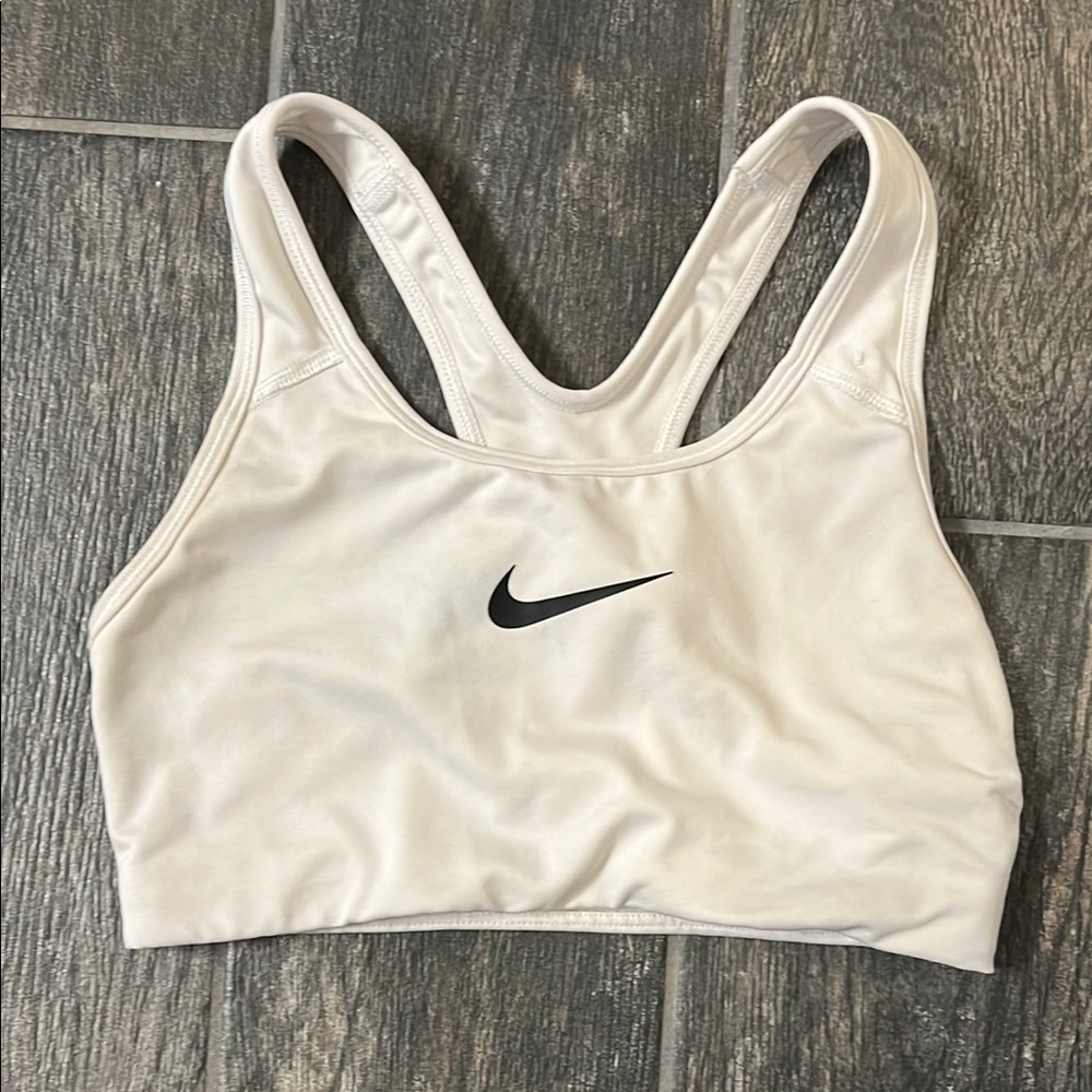 Nike White Sports Bra with Racerback Design